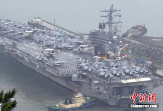 美国3艘航母进入朝鲜半岛东部 参加韩美军演