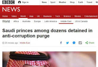 沙特涉贪被捕人员名单公布 含已故国王的儿子