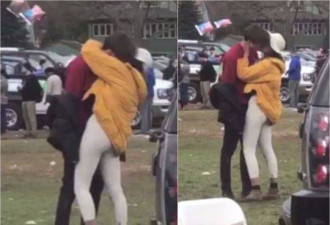 奥巴马女儿与小伙当众接吻 对方英富二代学霸