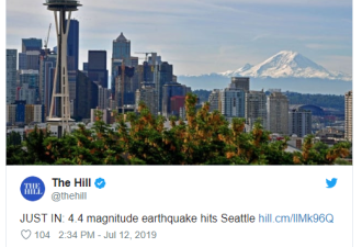 美国南加州又地震了 西海岸西雅图也震了