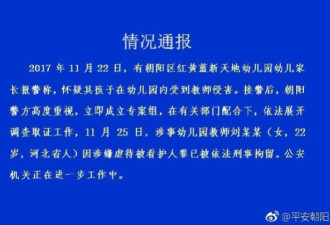 红黄蓝幼儿园事件：涉事教师被刑拘