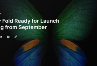 三星:Galaxy Fold准备就绪9月在&quot;指定市场&quot;开卖