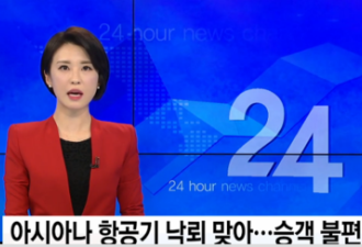 韩国一客机飞行中遭雷击 机上270名乘客