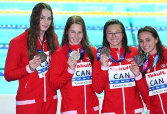 加拿大游泳队世锦赛获历史最好成绩 获8枚奖牌