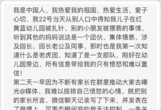 自称红黄蓝家长致歉;我是傻到极致的母亲