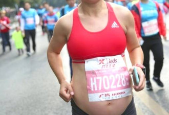 挺5个月孕肚跑马拉松变 杭州女教师成网红