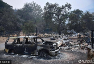 南加州大火继续肆虐 遍地灰烬触目惊心