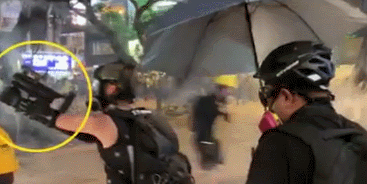 武器升级？香港暴徒使用“美国制榴弹发射器”