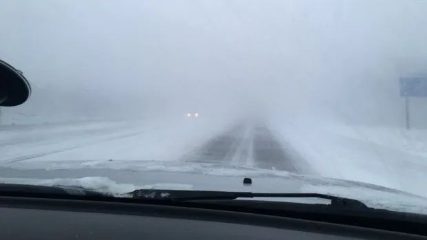 There were whiteout conditions heading to Clarenville, N.L., Wednesday.