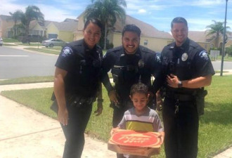 美5岁男童因太饿报警点披萨 重点是警察真送了