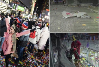 纽约时代广场倒数遗50吨垃圾 被极速清理