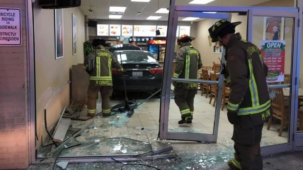 Car into pizza shop