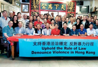 侨领呼吁声援香港特区政府 反暴力求稳定