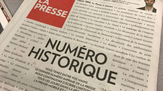Starting in 2018, La Presse — one of Canada's most widely circulated newspapers — will be exclusively digital.