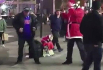 视频：多伦多街头圣诞老人被揍 连他的猫都遭殃