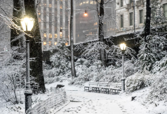 纽约遭极地寒流袭击 最寒冷跨年夜