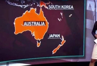 新西兰终于出现在地图上了，却被标成了日本