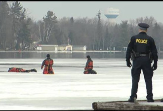 安省两人驾雪地车跌落湖中 目前仅一人获救