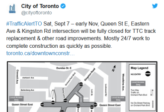 多伦多市中心繁忙的十字路口将关闭两个月