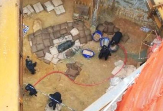 香港警方连夜拆巨型炸弹 现场堆起沙包