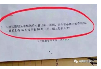 一道中国小学五年级的数学题 让歪果网友破了头