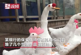 地域限制了才华！杭州保安雪天堆出动物园