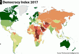 2017世界民主指数报告出炉 猜猜加拿大排第几！