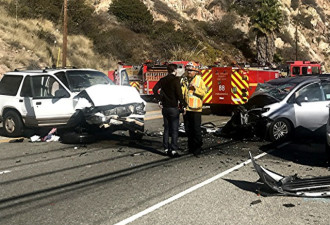 加州一号公路重大车祸多车连环撞 11人伤