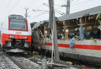 突发！奥地利两火车相撞 惨酿20多人死伤