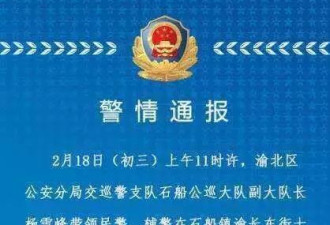 重庆警察春节执勤牺牲男子发言侮辱被拘