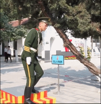 连续站岗4小时纹丝不动，这一幕让人心疼…