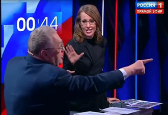 俄总统候选人电视辩论互相辱骂泼水