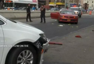 美国5名华裔少女飙车闯红灯，过路人被撞飞！