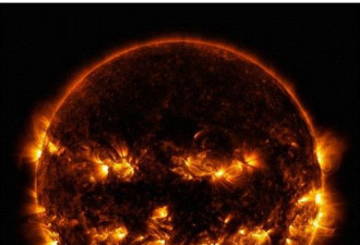NASA公布诡异太阳照：好大一个南瓜灯啊！