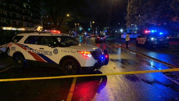 Toronto police are investigating a shooting near Pape and Cosburn that sent two teens to hospitals. (Kyle Surowicz)