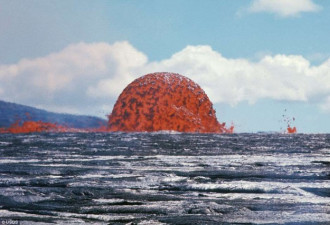 美地质局发布罕见奇景：半球型岩浆喷发