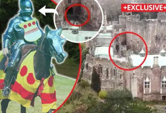 在历史悠久的英国城堡 无人机抓拍到幽灵骑士