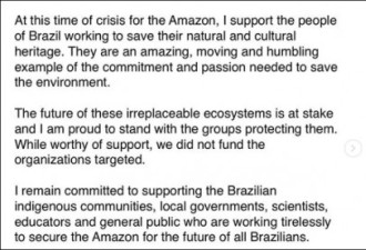巴西总统又怪NGO火烧亚马逊 指责小李子出钱