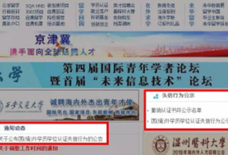 中国官方决定在网上公示这类行为