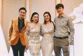 钟丽缇加拿大看望女儿和准女婿，合照似同龄人