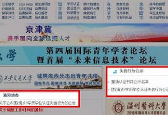 中国官方网上公示国(境)外学历学位造假行为