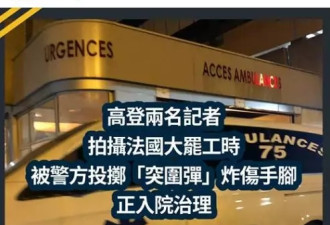香港黄丝记者被法国警察炸伤 网友:活该