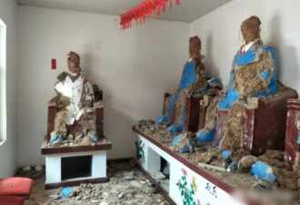 民间毛泽东纪念堂遭破坏 塑像被砸稀烂