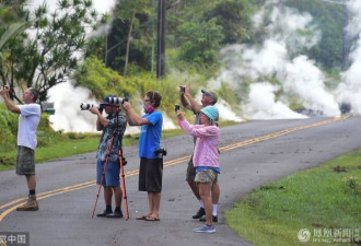 美国夏威夷强震 小区路面喷火高达40米！