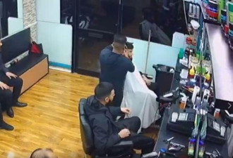 英男子理发店持刀抢劫，店员淡定交钱继续工作