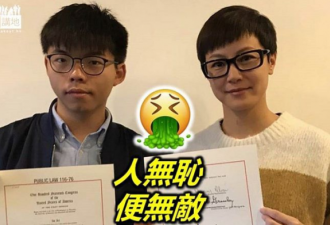 黄之锋何韵诗炫耀“证明” 港媒斥：汉奸证书