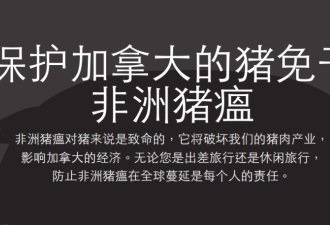 加拿大政府主流媒体登中文广告"请勿打包猪肉"