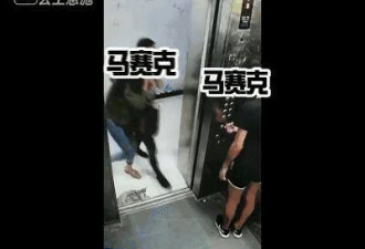 辣眼睛!两男子电梯里小便 同行女子淡定挡监控