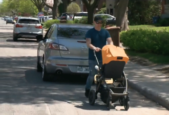 推着婴儿车在小区散步，加拿大爸爸被罚$48！
