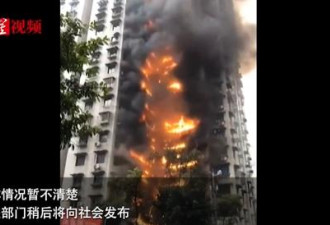 重庆一小区发生火灾 有十几层都可见明火